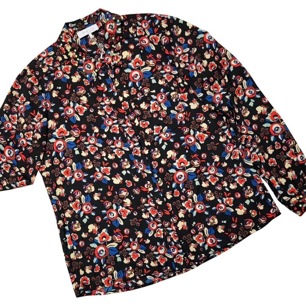 Floral Galore Embellished Women's LS Shirt